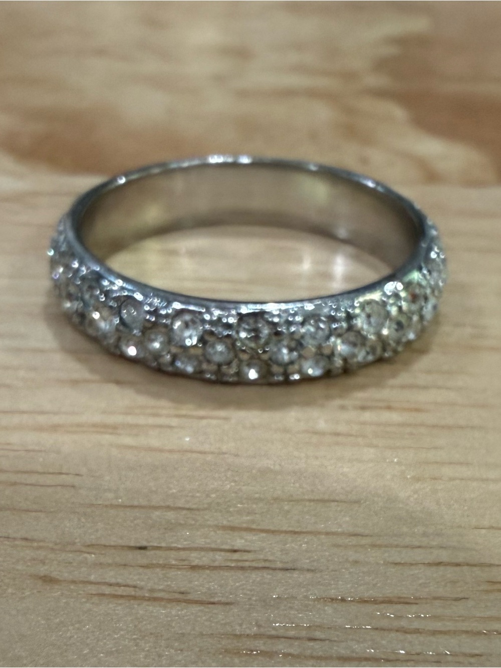 Silver Pavé Crystal Dome Band Ring - Women's Jewelry